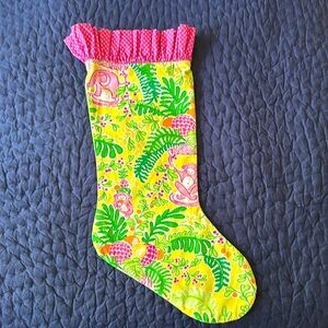 Christmas stocking made from Lilly Pulitzer fabric